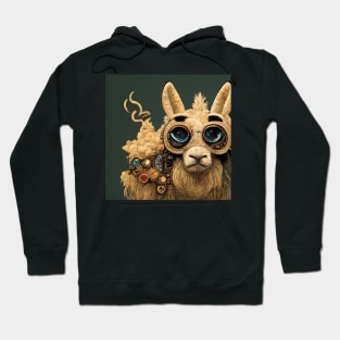 Steampunk Llama with cool goggles and moving parts. Hoodie